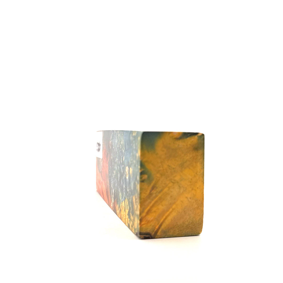 Colorful wooden block on a white background