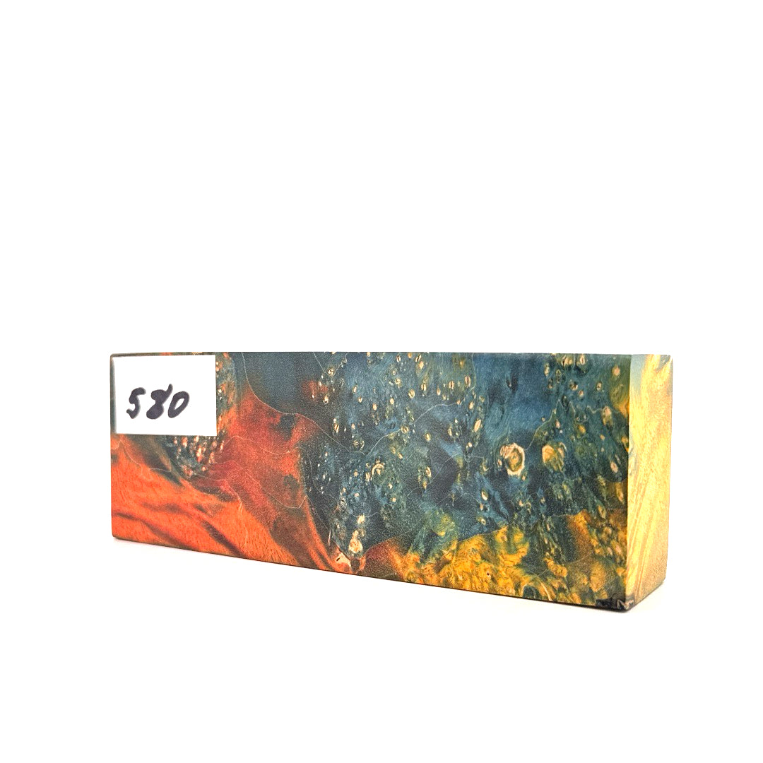 Colorful wooden block on a white background
