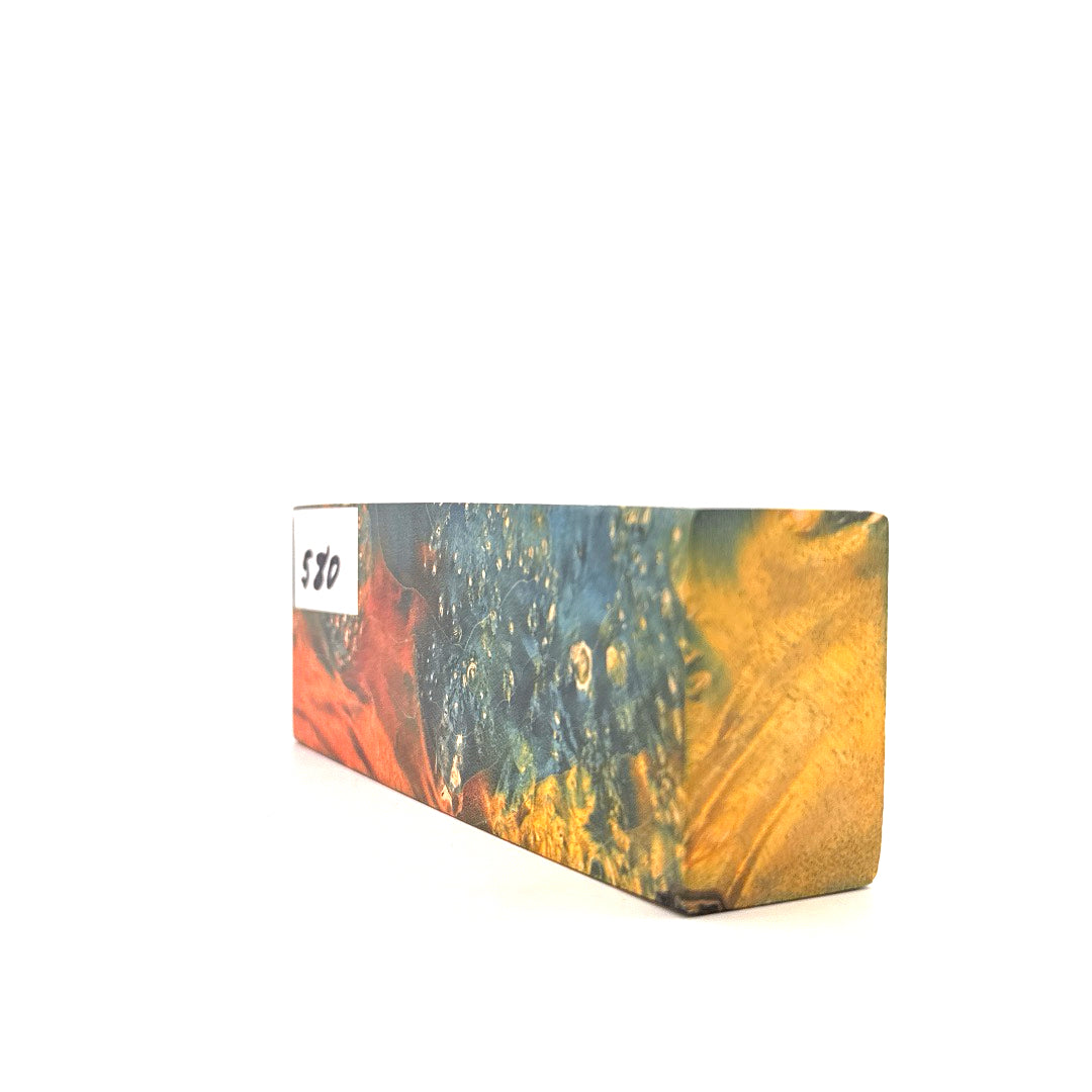 Colorful wooden block on a white background