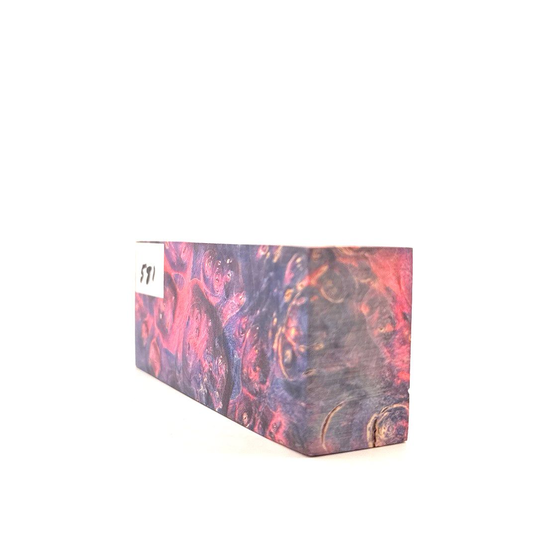 Marbled pink and purple rectangular block on a white background