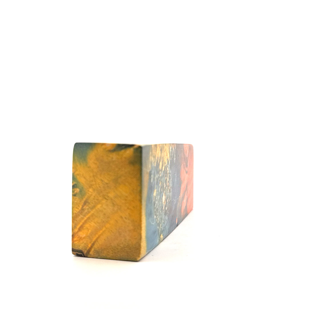 Colorful wooden block on a white background