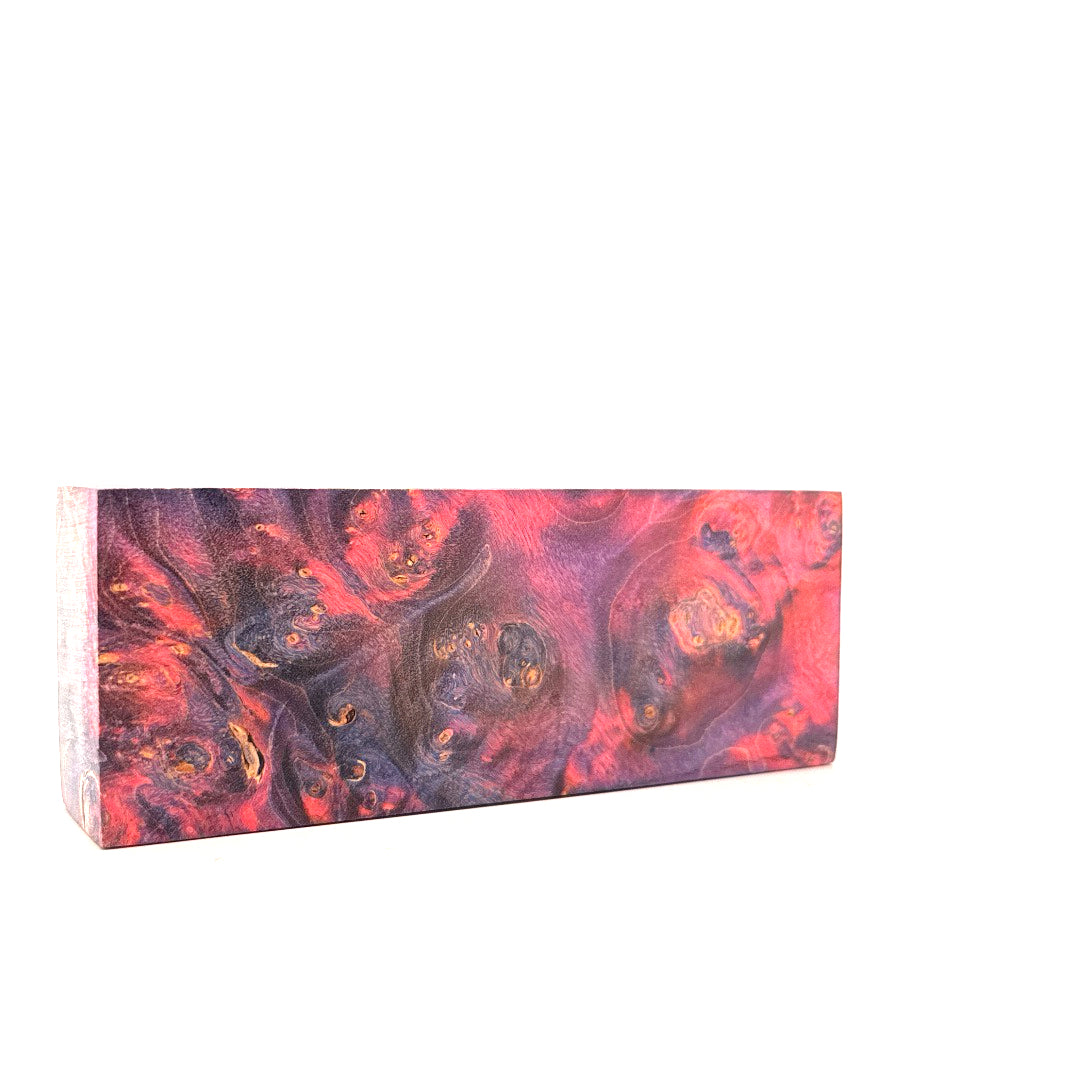 Marbled pink and purple block on a white background
