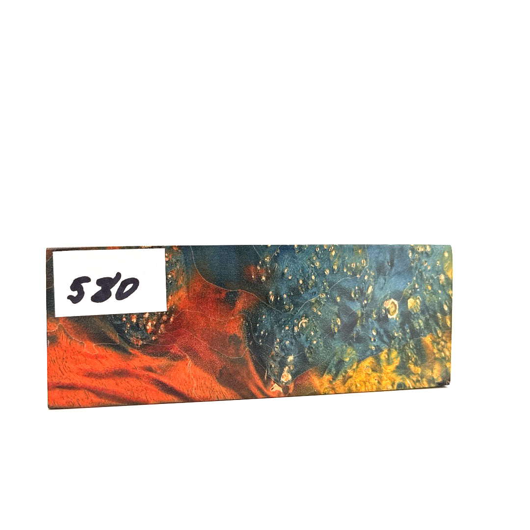 Colorful rectangular object with a label on a white background